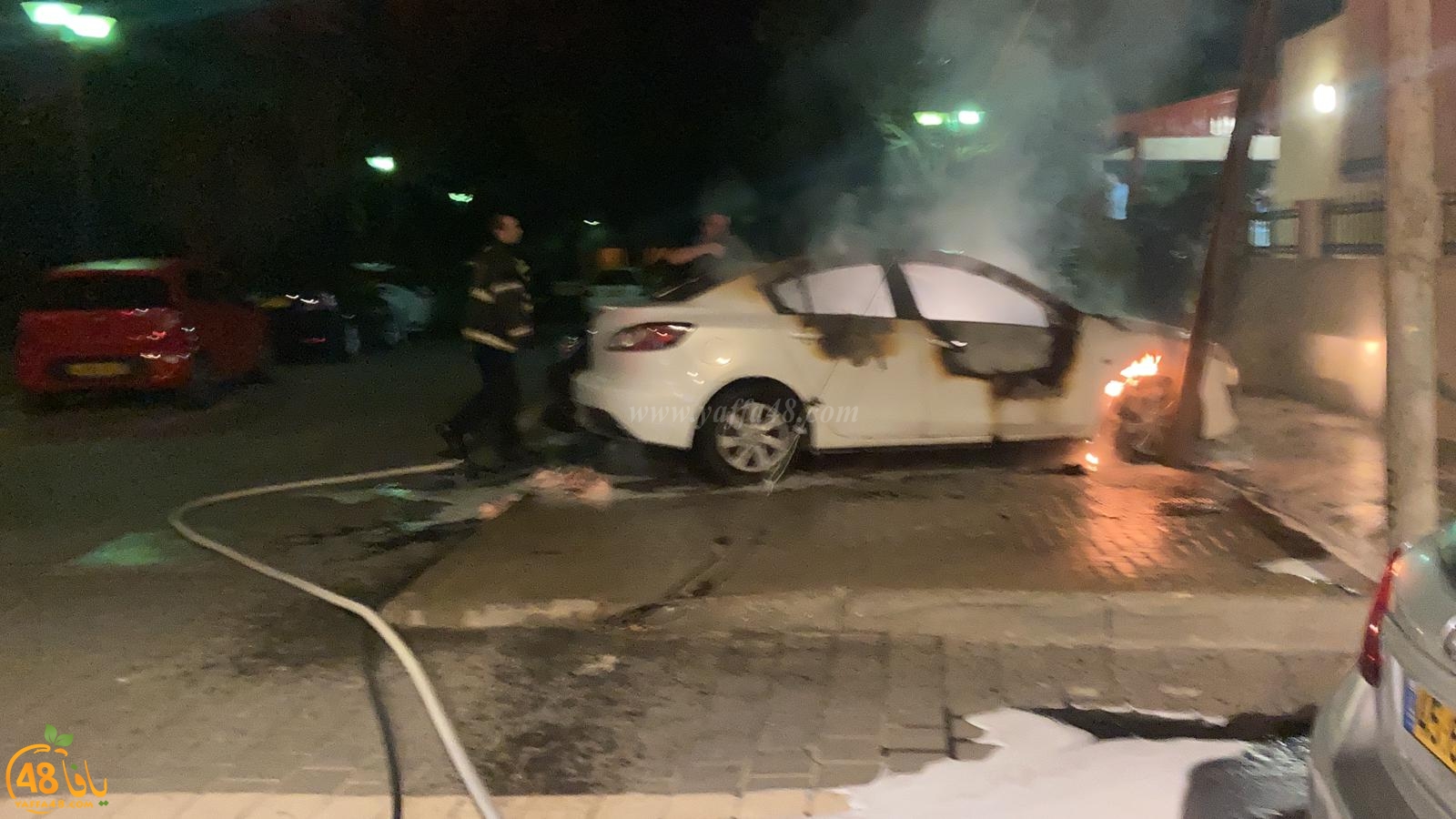 فجر اليوم - احتراق مركبة في مدينة يافا دون تسجيل اصابات 